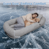 Cooling Human Dog Bed for Summer, Breathable Washable Floor Lounger for People & Pets, 71"x40"x11", Glacier Grey, Pet Bed for Hot Weather Relaxing