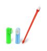 denTwo Headed Dog Toothbrush Set Canine Dental Hygiene Brush with 2 Finger Brushes Soft Bristles