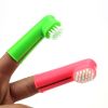 denTwo Headed Dog Toothbrush Set Canine Dental Hygiene Brush with 2 Finger Brushes Soft Bristles