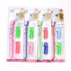 denTwo Headed Dog Toothbrush Set Canine Dental Hygiene Brush with 2 Finger Brushes Soft Bristles