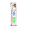 denTwo Headed Dog Toothbrush Set Canine Dental Hygiene Brush with 2 Finger Brushes Soft Bristles