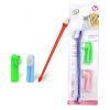 denTwo Headed Dog Toothbrush Set Canine Dental Hygiene Brush with 2 Finger Brushes Soft Bristles