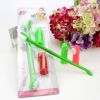 denTwo Headed Dog Toothbrush Set Canine Dental Hygiene Brush with 2 Finger Brushes Soft Bristles