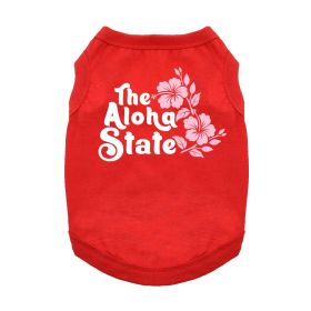 The Aloha State Dog Shirt (Color: Red, size: 3X-Large)