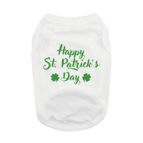 Happy St. Patrick's Day Dog Shirt (Color: White, size: 2X-Large)