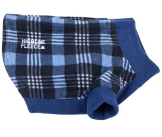 Highline Fleece Dog Coat (Color: Blue Plaid, size: Size 20)