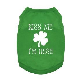 Kiss Me I'm Irish Dog Shirt (Color: Emerald Green, size: X-Large)