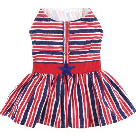 Patriotic Dog Dress with Matching Leash (size: X-Large)