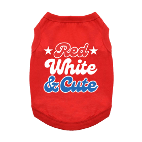 Red White and Cute Dog Shirt (Color: Flame Scarlet Red, size: X-Large)