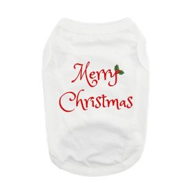 Merry Christmas Dog Shirt (Color: White, size: 2X-Large)