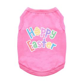 Hoppy Easter Dog Shirt (Color: Carnation Pink, size: large)