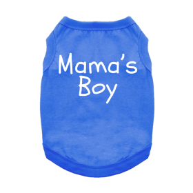 Mama's Boy Dog Shirt (Color: Blue, size: large)
