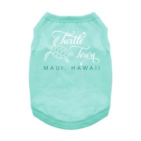 Turtle Town Maui, HI Dog Shirt (Color: Teal, size: large)