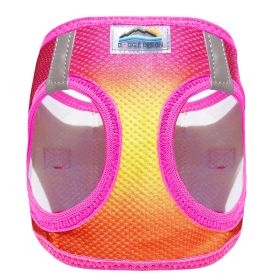 American River Choke Free Dog Harness Ombre Collection (Color: Raspberry Pink and Orange, size: small)