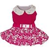 Pink Hibiscus Dog Dress with Matching Leash